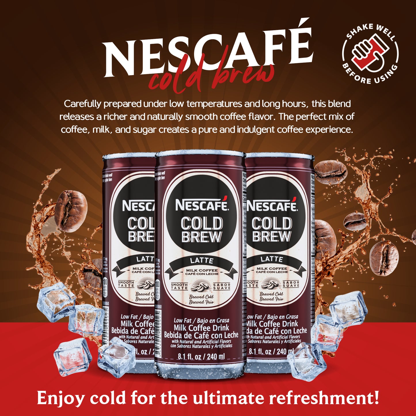 Nestle Nescafe Iced Coffee Drinks (Cold Brew Latte Flavor)