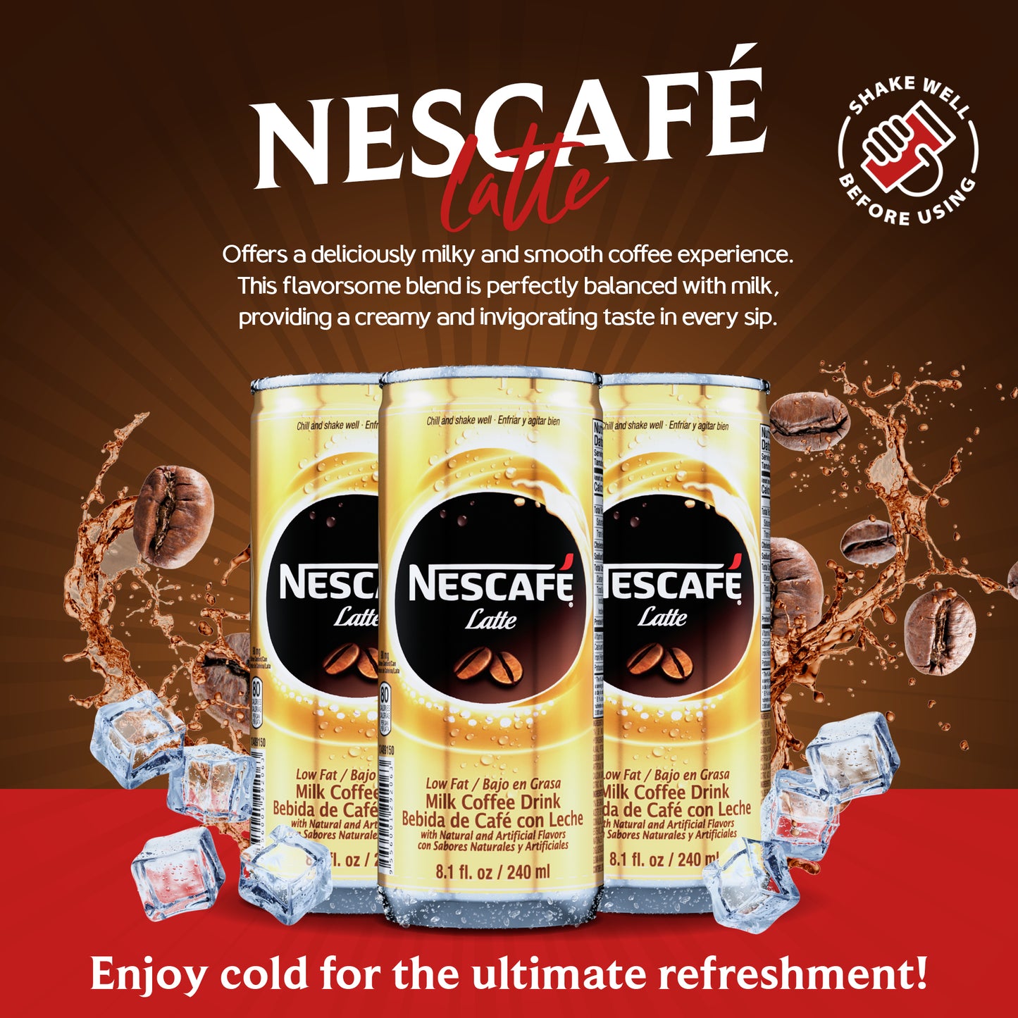 Nestle Nescafe Iced Coffee Drinks (Latte Flavor)