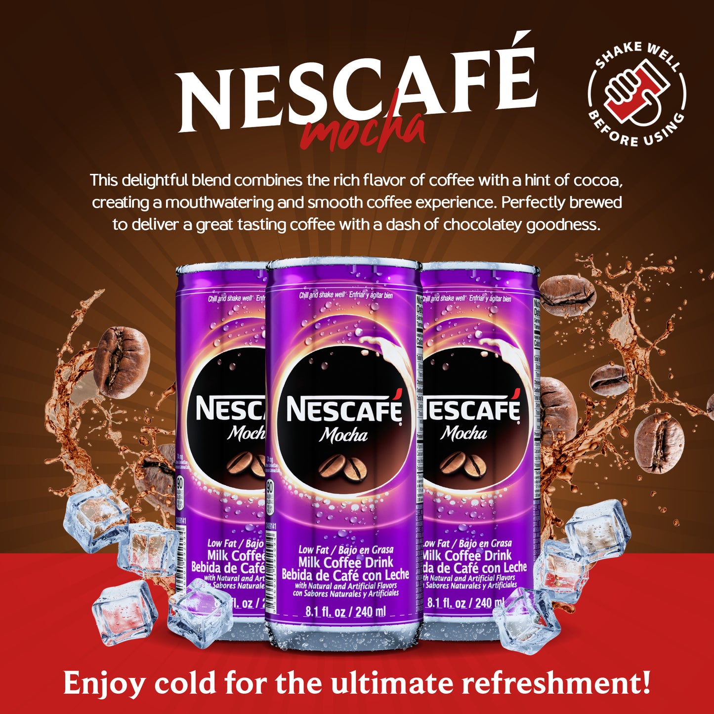 Nestle Nescafe Iced Coffee Drinks (Mocha Flavor)